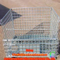 Mesh cage folding stackable wire container